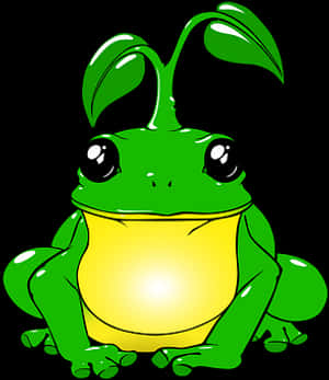 Cartoon Green Frog Illustration PNG image with transparent background