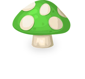 Cartoon Green Mushroom PNG Image