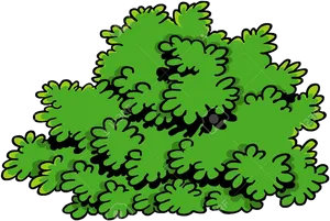 Cartoon Green Shrubbery PNG Image