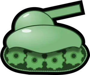 Cartoon Green Tank Vector PNG Image