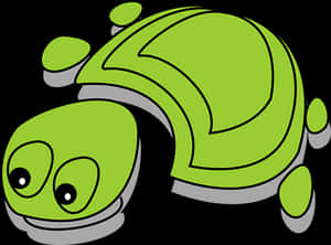 Cartoon Green Turtle Graphic PNG image with transparent background