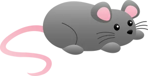 Cartoon Grey Rat Illustration PNG Image