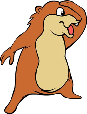 Cartoon Groundhog Standing PNG Image