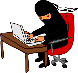 Cartoon Hackerat Computer PNG image with transparent background