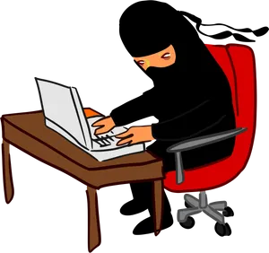 Cartoon Hackerat Computer PNG Image