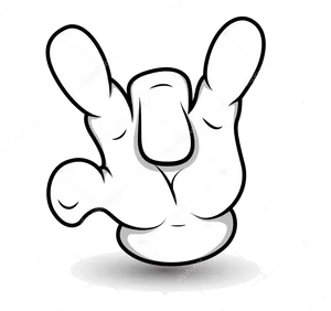 Cartoon Hand Gesture Middle Finger PNG Image