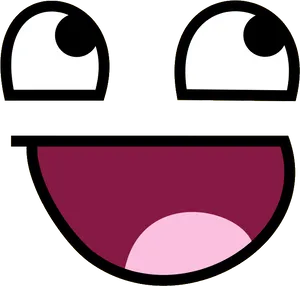 Cartoon Happy Face Graphic PNG Image