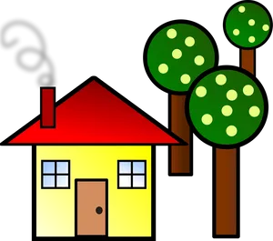 Cartoon Haunted House Scene PNG Image