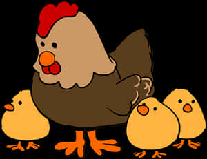 Cartoon Henand Chicks PNG image with transparent background