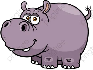 Cartoon_ Hippo_ Smiling.png PNG Image