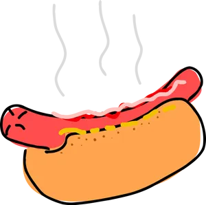 Cartoon Hot Dog Steamy PNG Image