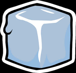 Cartoon Ice Cube Graphic PNG image with transparent background