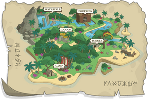 Cartoon Island Map PNG image with transparent background
