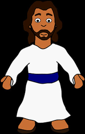 Cartoon Jesus Figure PNG with transparent background