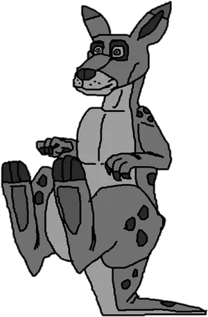 Cartoon Kangaroo Sitting Down.png PNG Image