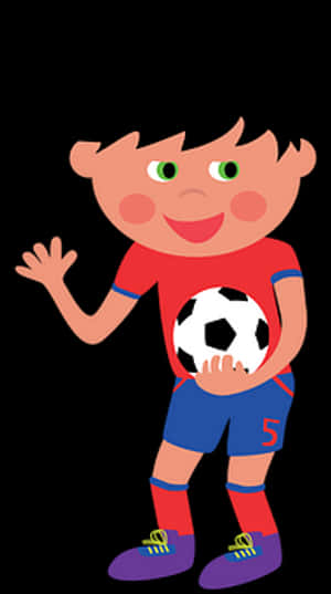 Cartoon Kid Football Player PNG image with transparent background