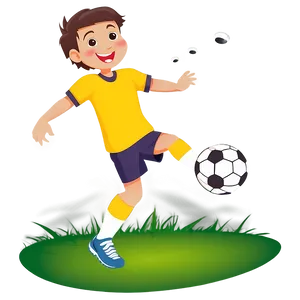 Cartoon Kid Playing Soccer Png Hcb PNG Image