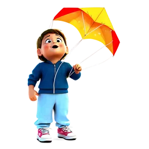 Cartoon Kid With Kite Png Ske PNG Image