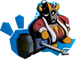 Cartoon King With Hammer PNG Image