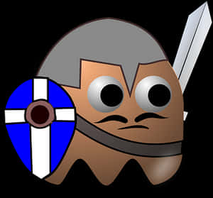 Cartoon Knight Emoji Graphic PNG with transparent background
