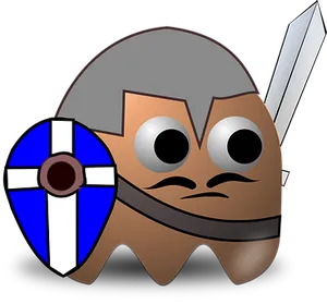 Cartoon Knight Emoji Graphic PNG Image