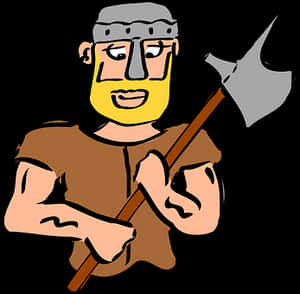 Cartoon Knightwith Axe PNG with transparent background