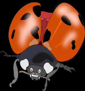Cartoon Ladybug Illustration PNG image with transparent background