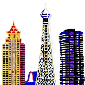 Cartoon Las Vegas Skyline Png 06252024 PNG Image