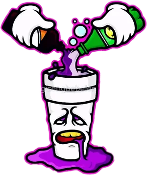 Cartoon Lean Cup Artwork PNG Image