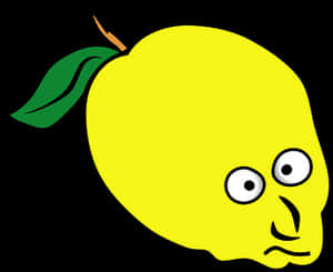Cartoon Lemonwith Face PNG image with transparent background