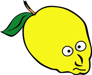 Cartoon Lemonwith Face PNG Image