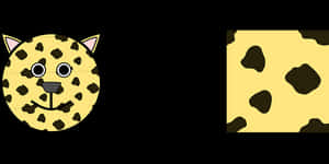 Cartoon Leopard Faceand Pattern PNG image with transparent background