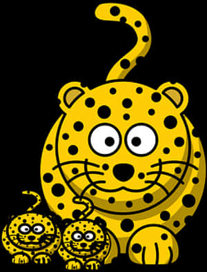 Cartoon Leopard Family PNG image with transparent background