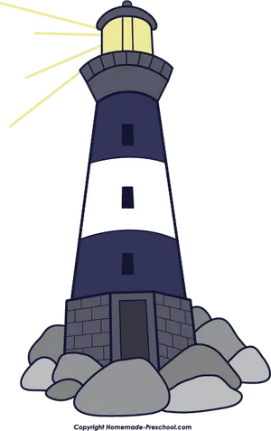 Cartoon Lighthouse Illustration PNG Image