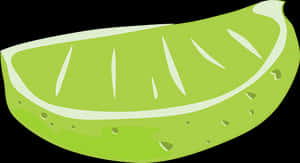 Cartoon Lime Slice Graphic PNG with transparent background