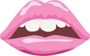 Cartoon Lips Graphic PNG image with transparent background