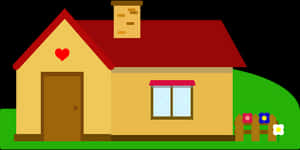 Cartoon Love Home Illustration PNG image with transparent background