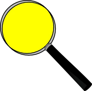 Cartoon Magnifying Glass Yellow PNG Image