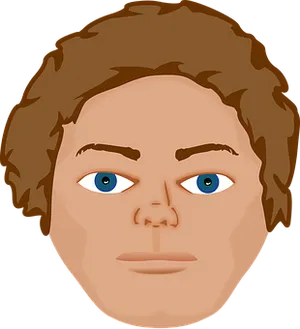 Cartoon Male Face Vector PNG Image