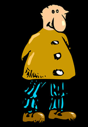 Cartoon Man Shivering Cold PNG with transparent background