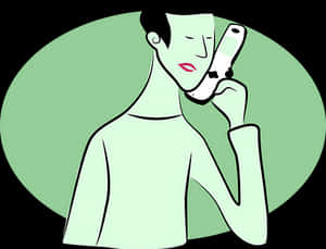 Cartoon Man Talkingon Phone PNG image with transparent background