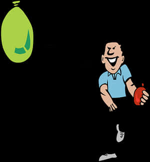 Cartoon Man Walking With Appleand Water Drop PNG image with transparent background