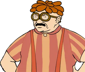 Cartoon Man With Gogglesand Orange Hair PNG Image