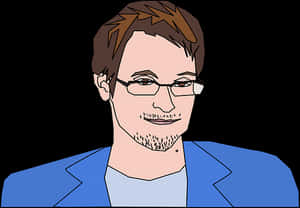 Cartoon Manin Blue Jacket PNG with transparent background