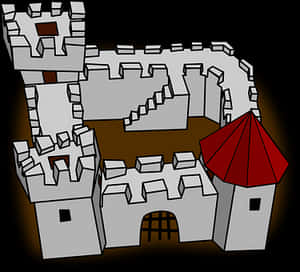 Cartoon Medieval Castle Illustration PNG image with transparent background