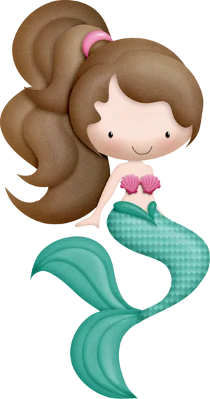 Cartoon Mermaid Illustration PNG Image