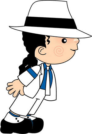 Cartoon Michael Jackson Dancing PNG image with transparent background
