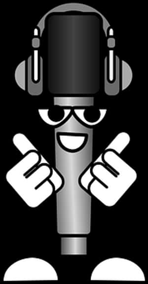 Cartoon Microphone Character PNG image with transparent background