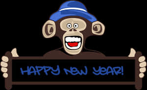 Cartoon Monkey Celebrating New Year PNG image with transparent background