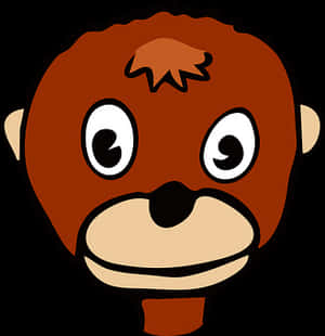 Cartoon Monkey Face Graphic PNG image with transparent background